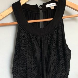 Calvin Klein floor length black dress.